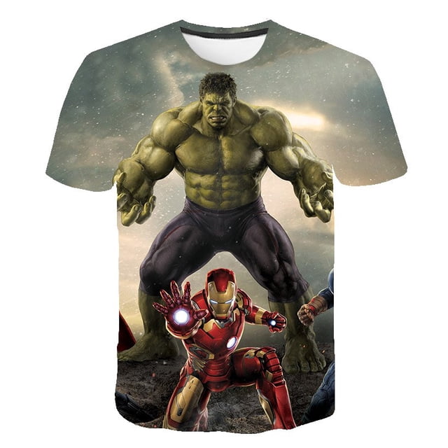 Marvel Hulk ropa para niños nueva llegada 2022 verano cómodo niños pequeños niños manga corta dibujos animados vengadores camiseta 1-14Y9T zhangyuxiang CONDUJO