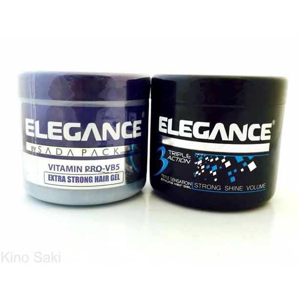 2 PC ELEGANCE BY SADA PACK TRIPLE ACTION GEL & MEDIUM HOLD HAIR GEL POMADE 500ML