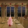 thumbnail image 4 of Artificial Christmas Tree, Tabletop Christmas Tree with Plastic Stand, Snow Flocked Xmas Tree for Indoor Outdoor Holiday Home Decoration, Pink Cherry Blossom Theme, 4 of 5