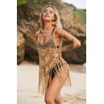 thumbnail image 2 of Oudiya Women Beach Swimsuit Cover Up Crochet Bikini Bathing Suit Coverups Summer Swimwear Tassel Dress, S-3XL, 2 of 5