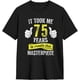 thumbnail image 2 of Camisetas de algodón para hombre, divertidas, de broma de 75 años, para el 75.º cumpleaños, informales, básicas, de cuello redondo y manga corta., 2 of 6