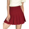 thumbnail image 2 of Hirigin Girls High Waisted Plain Pleated Skirt Skater Tennis School Uniforms A-line Mini Skirt Lining Shorts, 2 of 3