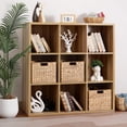 thumbnail image 2 of Water Hyacinth Storage Basket Large, Folding Cube Woven Wicker Storage Basket for Shelves, Pantry Baskets Organization and Storage, Kitchen Storage Baskets, Large Rattan Basket, 2 of 4