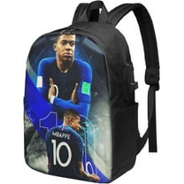#7 Mbappe #10 Backpacks Bag Laptop Bag Bookbag Usb Backpack 17 Inch For Daily, Black