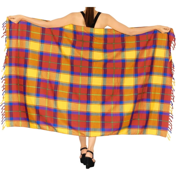 HAPPY BAY Women's Bikini Wrap Sarong Cover up Skirt Bathing suit Swimwear Swimsuit Beach Wraps Coverup for Women One Size Burnt Orange_AD198