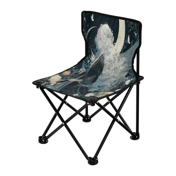 Folding Chair（Maximum weight capacity 220lb）Camping Chair For Camping Picnicking Outdoor Beach and Travel Princess Of The Moon