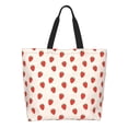 thumbnail image 1 of Disketp Hand Drawn Strawberry Bolsa Tote Estampada para Mujer, Bolso de Hombro y de Mano para Compras y Viajes, 1 of 8