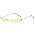 thumbnail image 4 of 1 Pair of Glasses Yellow Women Man Vintage Transparent Small Frame Sunglasses Retro Eyewear Fashion, 4 of 9