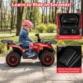 thumbnail image 5 of OLAKIDS 12V Kids ATV Quad with 2 Speeds, Spring Suspension, LED Lights, Music & Story Player, Big Tires, 2 Storage Spaces, Ride On Car for Boys Girls Ages 3+, 5 of 9