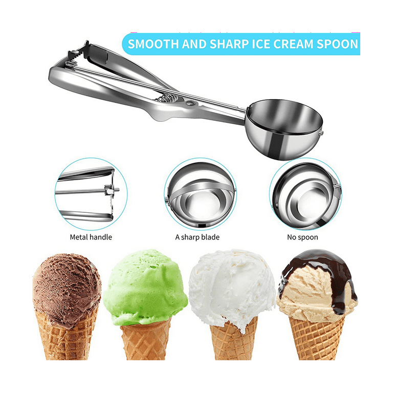Stainless Steel Ice Cream Scoop,Ice Cream Scoop Set,Cookie Scoop Set,Ice Cream Scooper with Trigger 18/8 Stainless Steel Ice Cream Scoop Include
