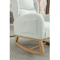 thumbnail image 3 of Xukmct High Back Upholstered Rocking Chair with Packet, Wood Frame Accent Chair for Home, Living Room, Office, Ivory White, 3 of 9