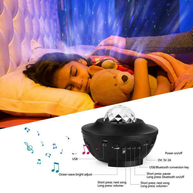 USB LED Galaxy Projector Night Light Cloud Ocean Wave Lamp Bluetooth  Speaker