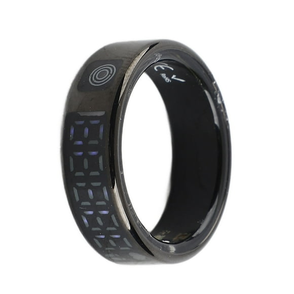 Smart Ring with Display, Stainless Steel Fitness Tracker Ring Touch Screen Activity Monitoring APP for Hiking Cycling Running Size 9Inner Diameter 18mm,Size 10Inner Diameter