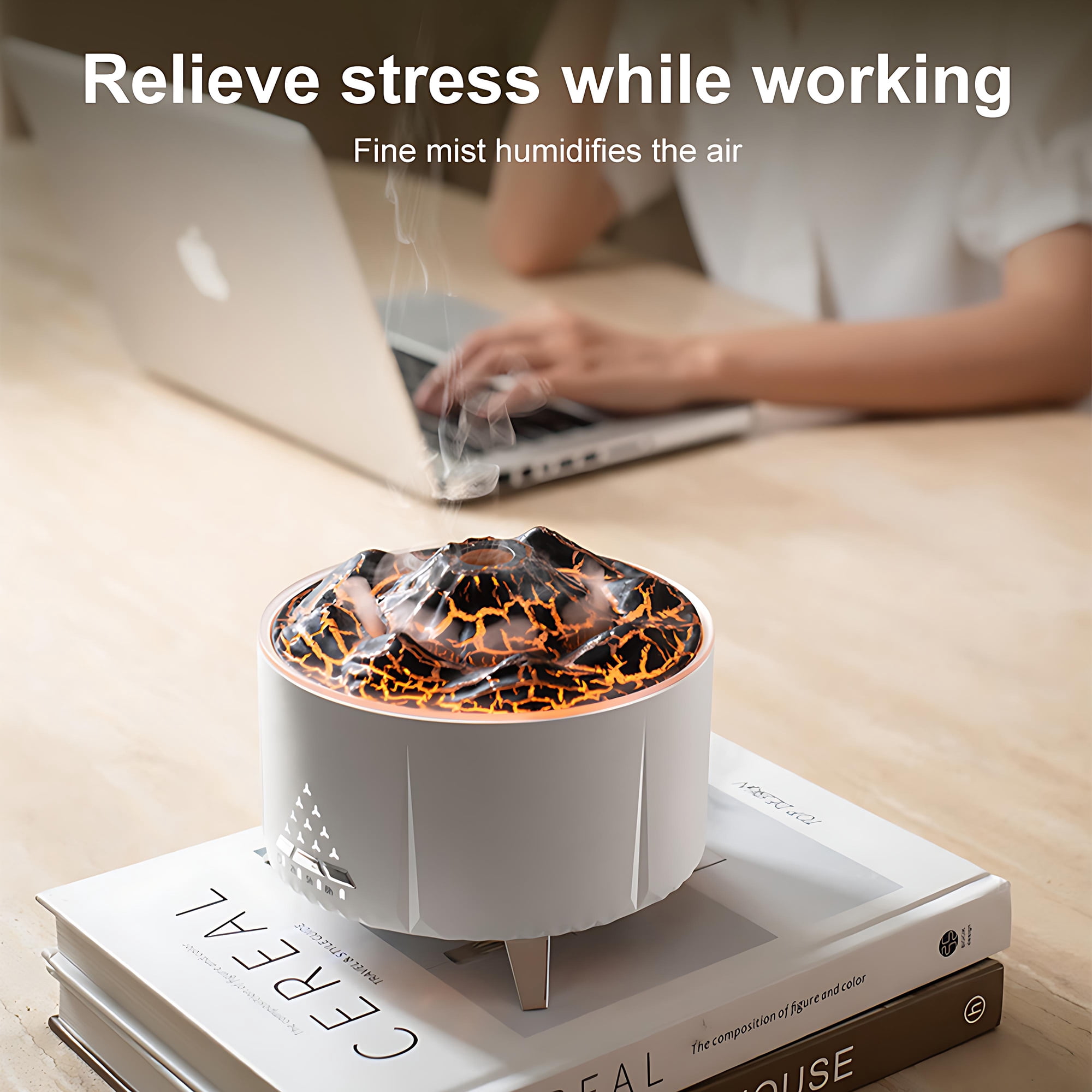INSMART Aromatherapy Diffuser & White Noise Machine, 350ml Cool Mist Humidifier with Flame Effect, Bluetooth Speaker, 3 Timer, Night Light for Home, Office, Nursery