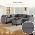 thumbnail image 5 of LuxyHoom 106.5" Modern Sectional Sofa with Movable Storage Ottoman,Convertible 6-Seat L-Shape Corner Sectional Sofa Couch,U Shaped Sectional Sofa for Living Room,Apartment,Gray, 5 of 7