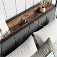 thumbnail image 2 of JERFIT Full Size Bed Frame with USB Charging Station, Storage Headboard, 2 Drawers, No Box Spring Needed, Metal Platform Bed in Black, 2 of 10