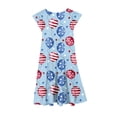 thumbnail image 5 of Mitankcoo 4th of July Dresses for Girls Fashion Print Crew Neck Flutter Sleeve A-Line Dress Daily Casual 6-15Y, 5 of 6