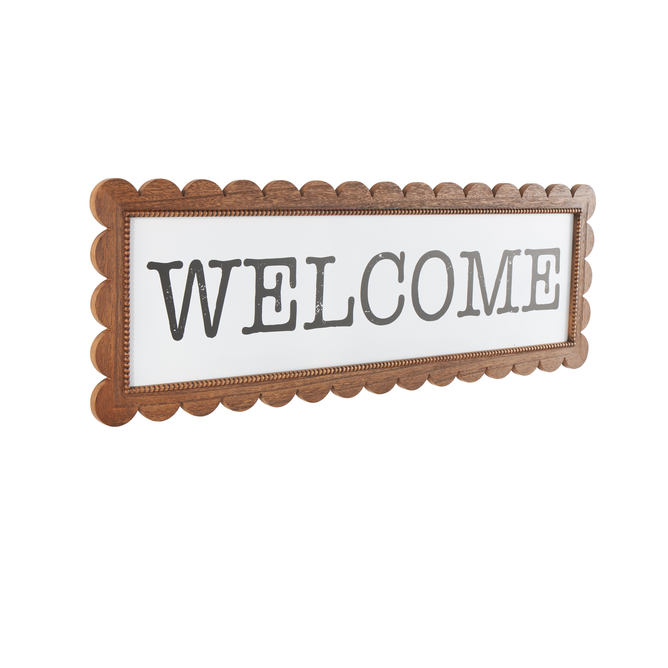 DecMode Sign Handmade Welcome Wood Decorative Sign with Black Lettering, 1-Piece