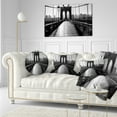 thumbnail image 3 of Designart Dark Brooklyn Bridge - Cityscape Photo Throw Pillow - 12x20, 3 of 5