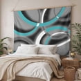 thumbnail image 3 of Turquoise Geometric Small Tapestry for Bedroom Wall Hanging Tapestry,Grey Classic Abstract Lines Striped Ceiling Backdrop Tapestries Poster Blanket Wall Decor for Teens Room Living Room 23" x 28", 3 of 8