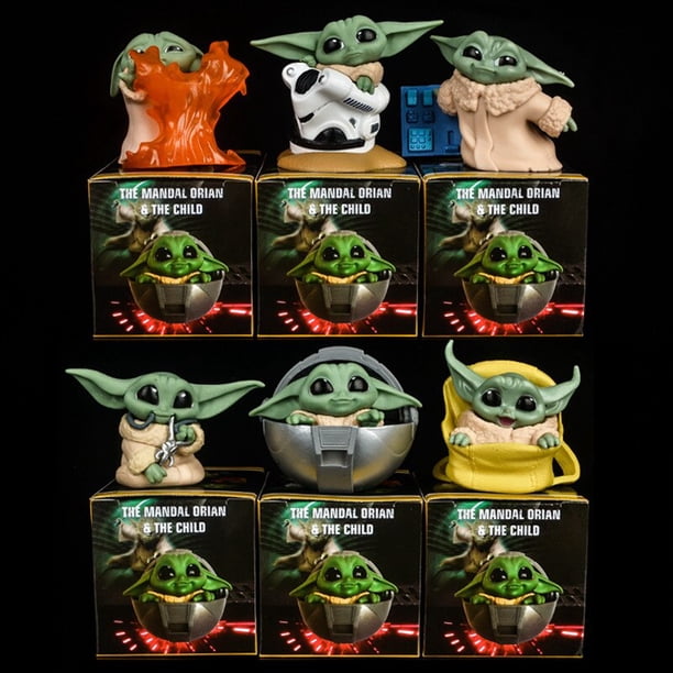 Disney Anime Star Wars Mandalorian The Child Yoda Grogu Baby speaking Plush Toy con sonidos de personajes y accesorios voicable Fivean unisex