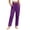 Purple women's high waisted trousers with pockets a1, variant on Bzdzmqm Women's Straight Leg High Waisted Trousers with Pockets Solid Casual Lounge Ankle Pants Work Beach Travel Yoga Elastic Waist, White XL
