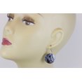 thumbnail image 3 of Abalone Earrings Mother of Pearl Paua Shell Peacock Blue Green Simple Round MOP Drops Sterling Silver Spyglass Designs, 3 of 3