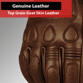 thumbnail image 3 of Men's Vintage Goatskin Leather Motorcycle Gloves Gel Padded Cruiser Street Riding Protective Racing Powersports, 3 of 6