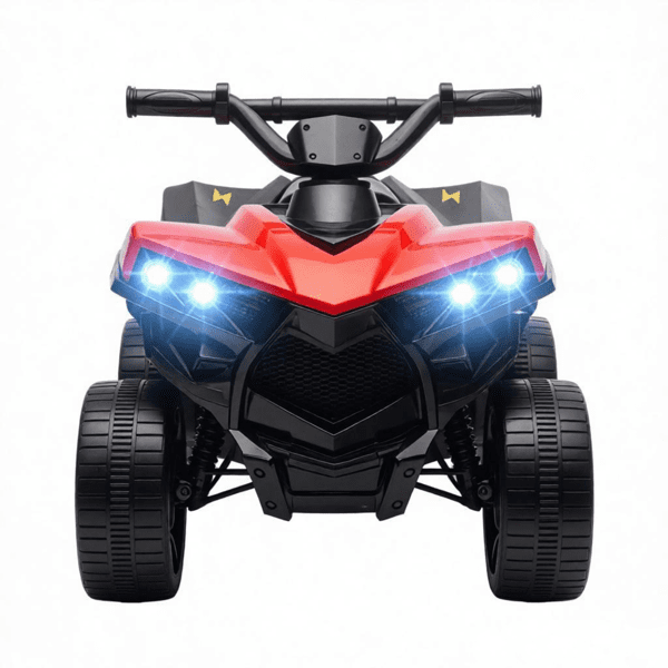 6V Kids ATV 4-Wheeler, Electric Ride-On with Music & LED Headlights, Indoor & Outdoor, Ages 18-56 Months, Red
