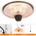 thumbnail image 3 of Sun-Ray Radiateur Électrique Infrarouge Suspendu 1500W, Intérieur/extérieur, Argent, 3 of 9
