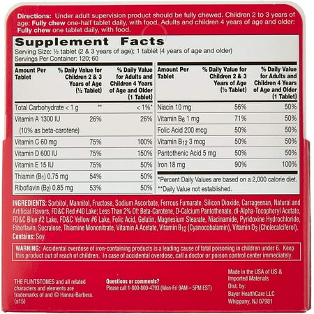 Flintstones Children's Multivitamin with Iron Chewables, 60 ct, 3 pack