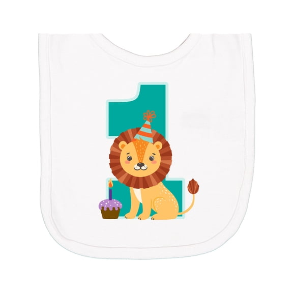 Inktastic First Birthday Boy Lion 1 Year Old Newborn Bib