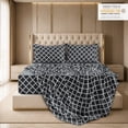 thumbnail image 3 of Lux Decor Queen Bed Sheets Set 4 Piece - Quatrefoil Pattern, Ultra Soft Polyester Sheet Deep Pocket Fit, Wrinkle Free, Breathable & Fade Resistant OEKO-TEX Certified, Black, 3 of 11