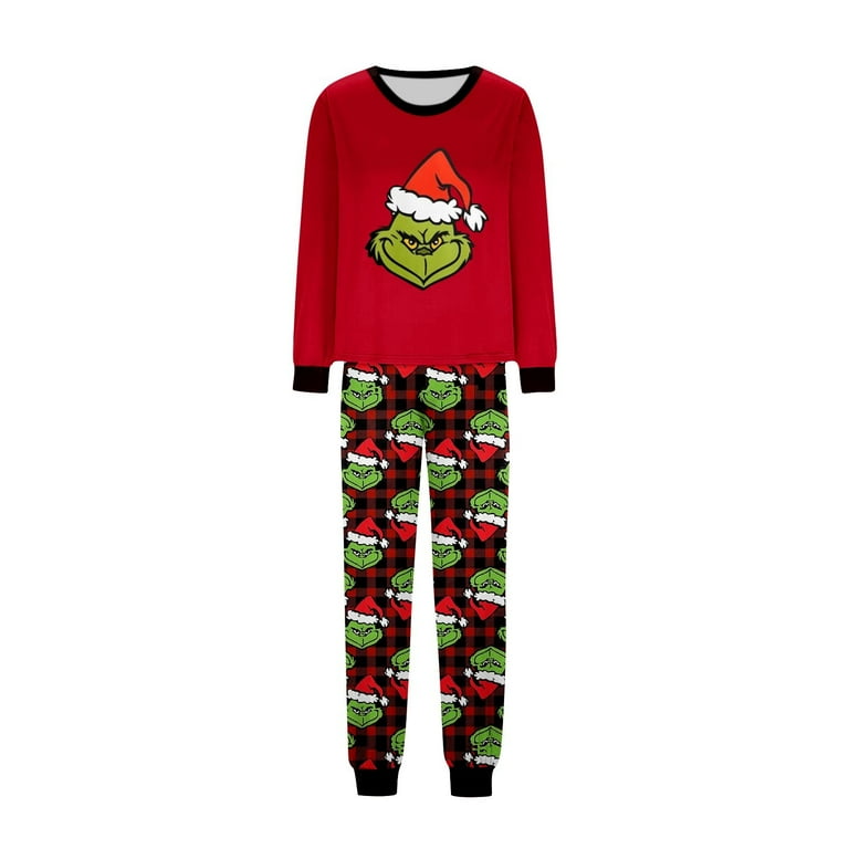 2024 Christmas Grinch Family Matching Jammies Fancy Dress Family Matching Outfits Grinch Fashion Print Sleepwear for Baby Kid Men Women Couples