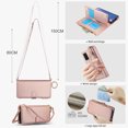 thumbnail image 7 of ELEHOLD For Samsung Galaxy Note 20 Phone Case Leather Crossbody Zipper Card Wallet Flip Case Kickstand Cover, with Ring Holder,Full Body Protection-Rosegold, 7 of 7