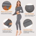 thumbnail image 3 of Thermal Underwear For Women Long Johns With Fleece Lined,Base Layer Skiing Winter Warm Top & Bottom, 3 of 6