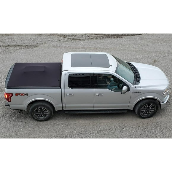 Fits 2019-2023 Ford Ranger Sawtooth Tonneau Cover TFR045-03 STRETCH; Soft Roll-Up Hook And Loop; Non-Lockable; Matte Black; Textile Composite; Expandable