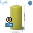 Hyoola 2 x 4 inch Small Unscented Pillar Candles Dripless Olive Green
