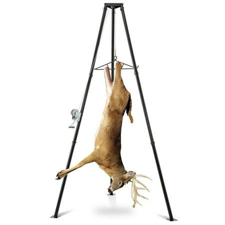 Barara King Tripod Game Hoist Deer Hanger 600 LBS Capacity Deer Skinning Rack-Black