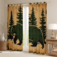 thumbnail image 2 of Manfei Rustic Western Farmhouse Curtains Pack of 2 (42x84 Each),Safari Bear Curtains Blackout,Green Brown Bedroom Curtains For Boys Kids,Super Cozy Room Decor, 2 of 6