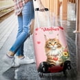 thumbnail image 3 of Happy Valentine's Day Maine Coon holding flowers Travel Luggage Cover Cat Lover Kitten Owner Gifts Suitcase Dust Protective Decor - 3005, 3 of 5