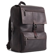VELEZ Dark Brown Top Grain Leather Laptop Backpack for Men Mens Vintage Casual Daypack