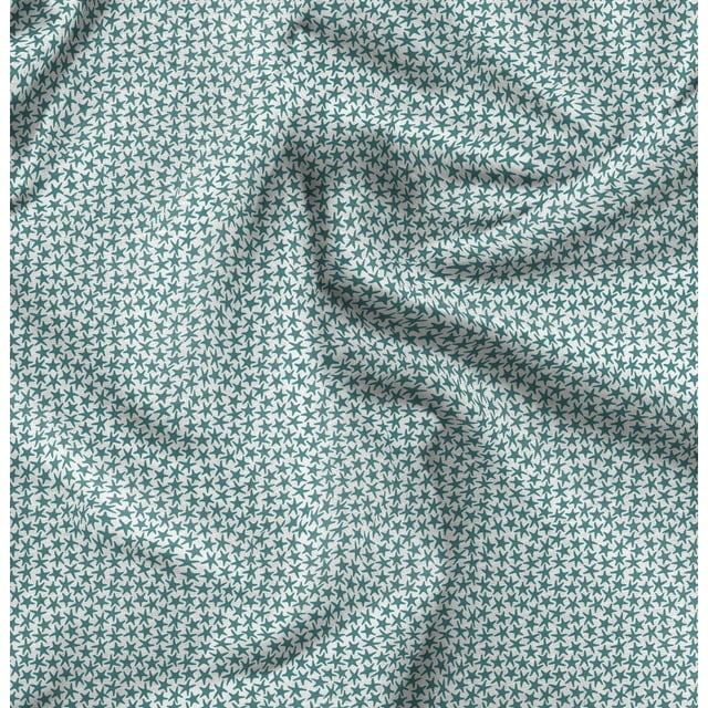 Soimoi Poly Georgette Fabric Stars Star Print Sewing Fabric Yard 52 Inch Wide