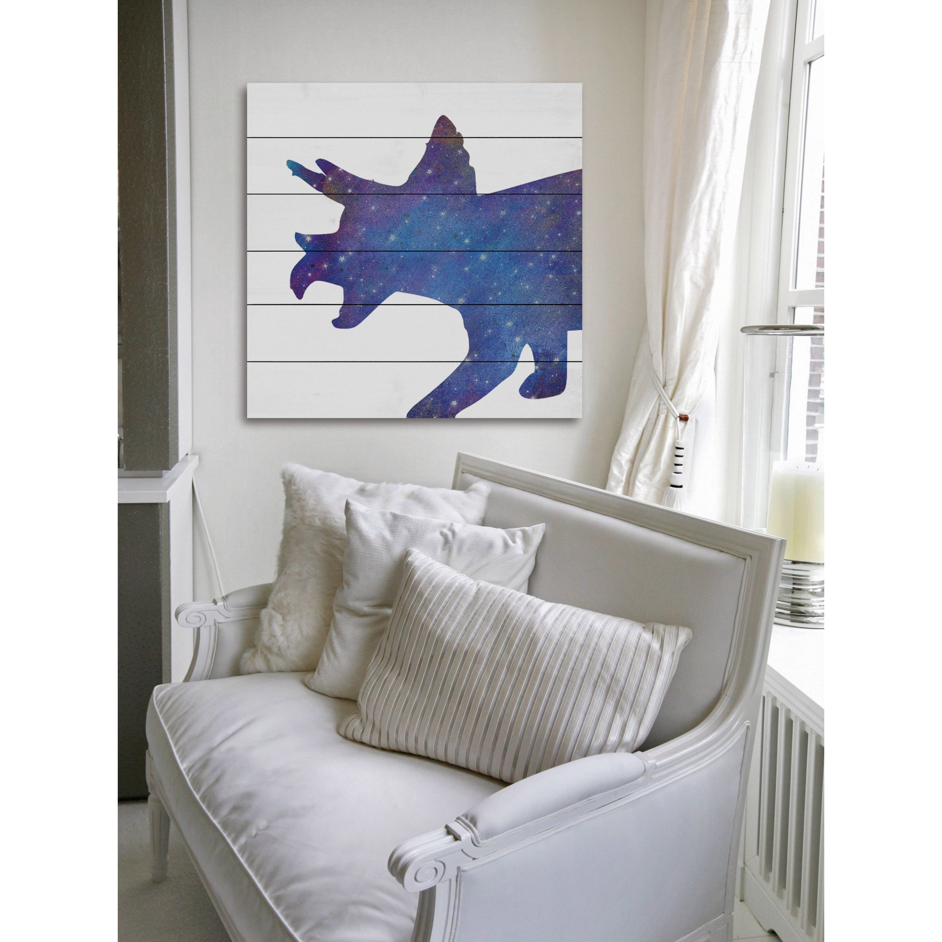 Marmont Hill "Dino Gala x y" By Diana Alcala Painting Art Print On White Wood, 40.0" x 1.5"