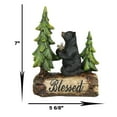 thumbnail image 3 of Blessed Rustic Western Black Bear Kneeling On Log by Pine Trees Praying Statue, 3 of 9