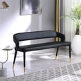 thumbnail image 3 of Meridian Furniture Destiny Black Vegan Leather Bench, 3 of 15