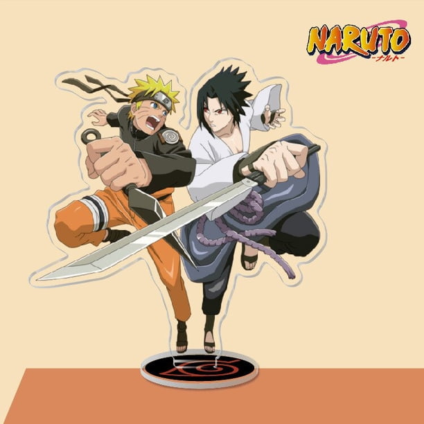 Figuras de acción de Anime de Naruto, modelo de soporte acrílico grande, dibujos animados, Uchiha Sasuke, Itachi, decoración de escritorio, letrero de pie, juguetes de regalo Fivean Figuras de anime