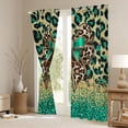 thumbnail image 3 of Manfei Cartoon Leopard Hide Blackout Curtains Set of 2 (52x84 Each),Cheetah Print Bow Tie Window Curtains,Cyan Gold Brown Curtains and Drapes For Teens,Microfiber Bedroom Decor, 3 of 6