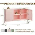 thumbnail image 2 of Metal Pink TV Stand with Storage,Storage Cabinet Coffee Bar Buffet Cabinet Kitchen Sideboard with Adjustable Shelves for Living Room Bedroom, 2 of 17