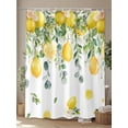 thumbnail image 4 of Tropical Shower Curtain, Lemon Leaf Fruit Bathroom Decor Curtains Set with Hooks, Yellow Green White Waterproof Fabric Home Accessories， Stall 48 X 72 Inch, 4 of 6